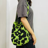 Women Flower Knitted Shoulder Bag Travel Shopper Bag Female Handbags