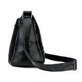 Women Flower Printed PU Leather Crossbody Bag Large Capacity Shoulder Bag