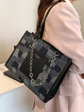 Women Flower Totes Ins Large Capacity Shoulder Handbag Pure All-Match