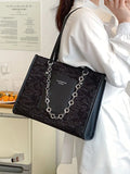 Women Flower Totes Ins Large Capacity Shoulder Handbag Pure All-Match
