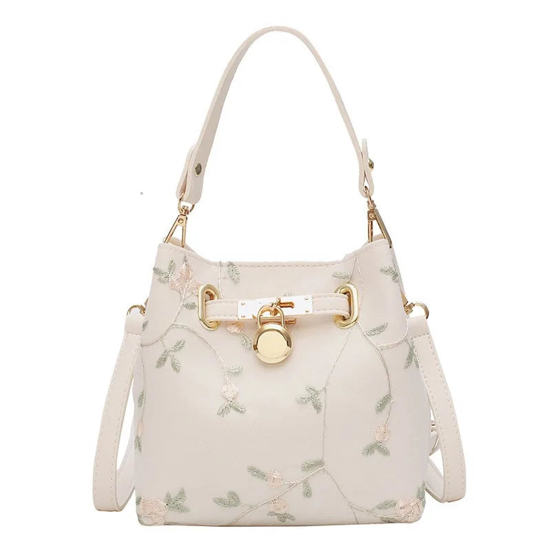 Women Flowers Embroidery Handbag Crossbody Bag Shoulder Bag