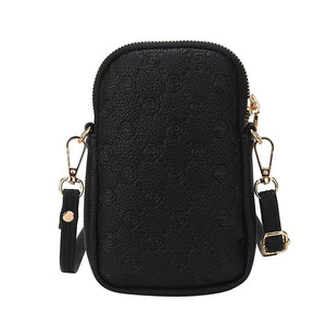 Women Flowers Handbags Soft Leather Shoulder Bag Cell Phone Purse Small Crossbod
