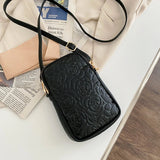 Women Flowers Handbags Soft Leather Shoulder Bag Cell Phone Purse Small Crossbod