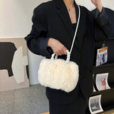Women Fluffy Crossbody Bag Plush Handbag Winter Shoulder Tote Handbag