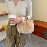 Women Fluffy Crossbody Bag Plush Handbag Winter Shoulder Tote Handbag