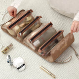 Women Fold Cosmetic Bag Large Capacity Waterproof Travel Makeup Brush Storage