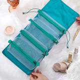 Women Fold Cosmetic Bag Large Capacity Waterproof Travel Makeup Brush Storage