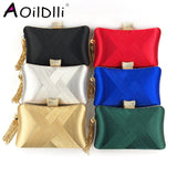 Women Fold Evening Clutch Bags Diamond Bow Banquet Purse With Chains