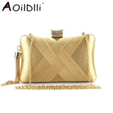 Women Fold Evening Clutch Bags Diamond Bow Banquet Purse With Chains