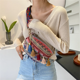 Women Folk Style Waist Bags with Adjustable Strap Variegated Fanny Pack