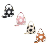 Women Football Shaped Cross Body Bag Round Handbag Messenger Bag