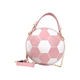 Women Football Shaped Cross Body Bag Round Handbag Messenger Bag