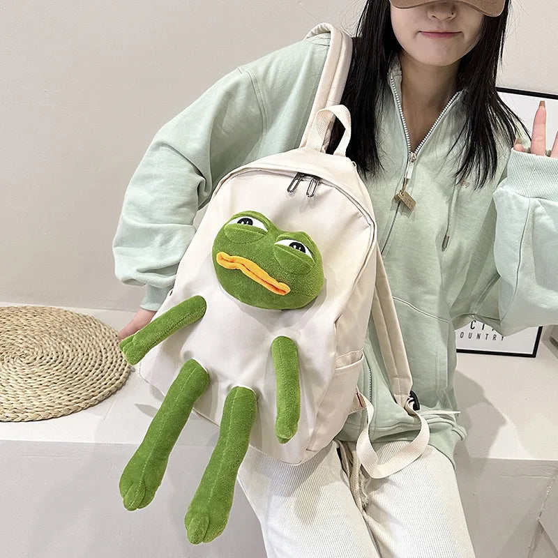 Japanese Cartoon Girl Frog Backpack Large Capacity Student Schoolbag