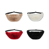 Women Fur Bag Belt Faux Chest Pack Bag Waist Casual Winter Plush