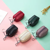 Cow Leather Key Chain Wallets Holder Zipper Organizer Pouch