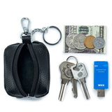 Cow Leather Key Chain Wallets Holder Zipper Organizer Pouch
