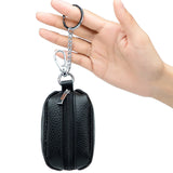 Cow Leather Key Chain Wallets Holder Zipper Organizer Pouch