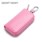 Pink Leather Car Key Holder Wallet for Girls