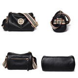 Rotating Metal Lock Leather Handbag for Women