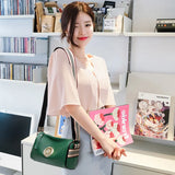 Rotating Metal Lock Leather Handbag for Women