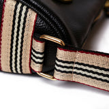 Women Leather Handbags with Rotating Metal Lock Shoulder Bags