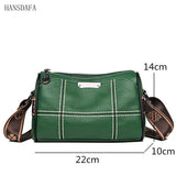 Women Leather Handbags 3 Layers Cow Leather Shoulder Crossbody Bags