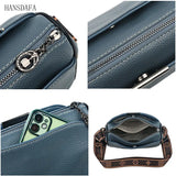 Women Leather Handbags 3 Layers Cow Leather Shoulder Crossbody Bags