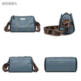 Women Leather Handbags 3 Layers Cow Leather Shoulder Crossbody Bags