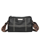 Women Leather Handbags 3 Layers Cow Leather Shoulder Crossbody Bags