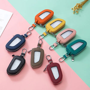 Leather Key Wallets Zipper Car Key Bag Large Capacity Key Case