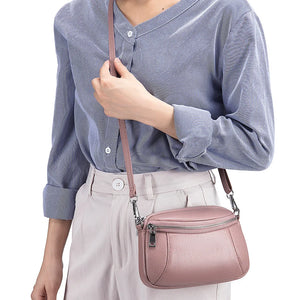 Women Leather Mobile Phone Bag Ladies Shoulder Bag Large Capacity Soft Mini