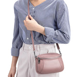 Women Leather Mobile Phone Bag Ladies Shoulder Bag Large Capacity Soft Mini