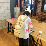 Women Girl Canvas Backpack Large Capacity Bookbag Laptop Daypack