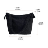 Cartoon Plush Shoulder Bag Large Capacity Messenger Satchel Tote Bookbag