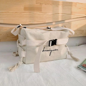 Women Girl Large Capacity Canvas Messenger Bag Girls Tooling Postman Shoulder Ba