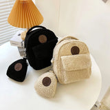 Plush Mini Backpack Lightweight Bear Pattern Crossbody Bag