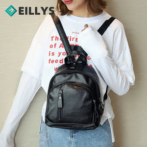 Women Girl Multifunction Backpack Leather Bookbags School Bag Backpack