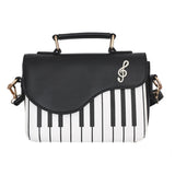 Women Girl Piano Shape PU Leather Handbag Top-handle Shoulder Messenger Crossbod