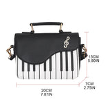 Women Girl Piano Shape PU Leather Handbag Top-handle Shoulder Messenger Crossbod