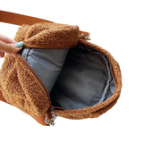 Plush Mini Backpack Bear Pattern Crossbody Bag Lightweight Gift