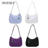 Retro PU Leather Handbag Shoulder Bag Zipper Tote Purse with Flower Pendant