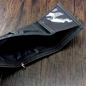 Trifold Starry Sky Wallet Zip Purse with Chain Gift