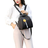 Women Girls Backpack Letter Print Large Capacity Travel Daypack Shoulder Bag