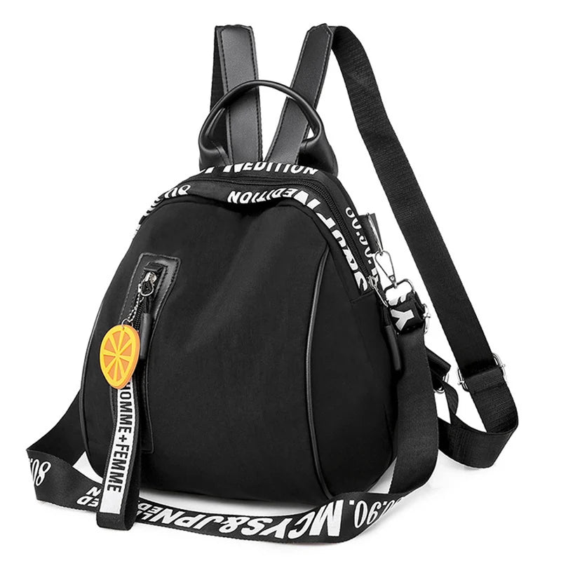 Women Girls Backpack Letter Print Large Capacity Travel Daypack Shoulder Bag