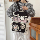 Cartoon Animal Pattern School Travel Zipper Backpack
