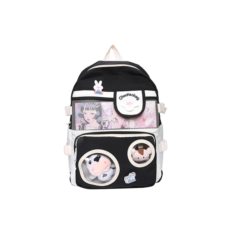 Cartoon Animal Pattern School Travel Zipper Backpack