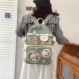 Cartoon Animal Pattern School Travel Zipper Backpack