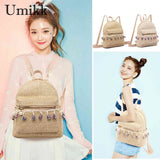 Tassel Weave Backpack Large Capacity Travel Shoulder Bag