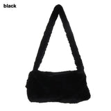 Leopard Print Mini Shoulder Bag Soft Faux Fur Underarm Handbag