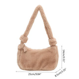 Fluffy Plush Shoulder Bag Soft Handbag Warm Underarm Bag